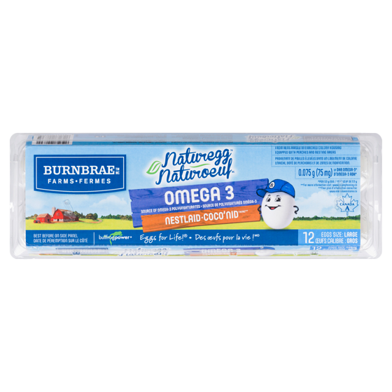 Burnbrae Farms Naturegg NestlaidOmega 3 Large Size 12 Eggs