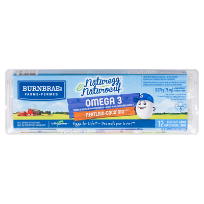 Burnbrae Farms Naturegg NestlaidOmega 3 Large Size 12 Eggs