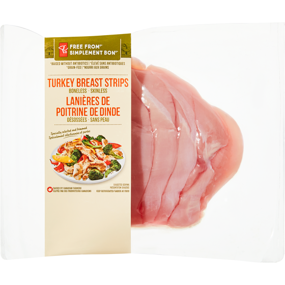 President&#39;s Choice Free From Skinless Boneless Turkey Breast Strips