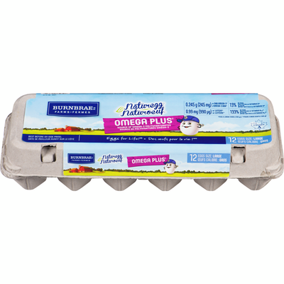 Burnbrae Farms Naturegg Omega Plus White Eggs, Large