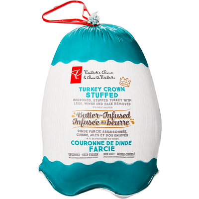 President&#39;s Choice Butter-Infused Stuffed Turkey Crown, Frozen