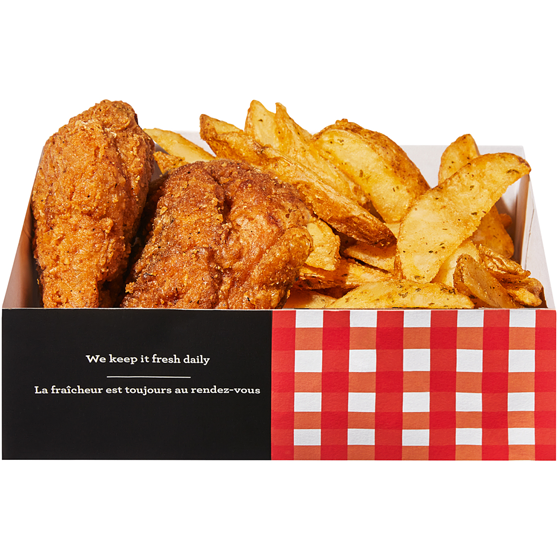 2 Pieces of Fried Chicken &amp; Potato Wedges (After 11am)