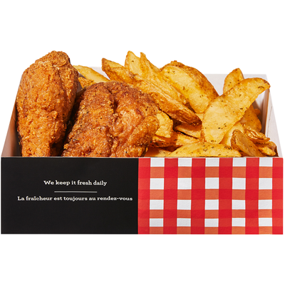 2 Pieces of Fried Chicken &amp; Potato Wedges (After 11am)