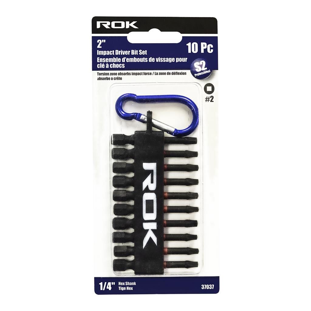 10 PC 2&quot; Impact Driver Bit Set #2 Square