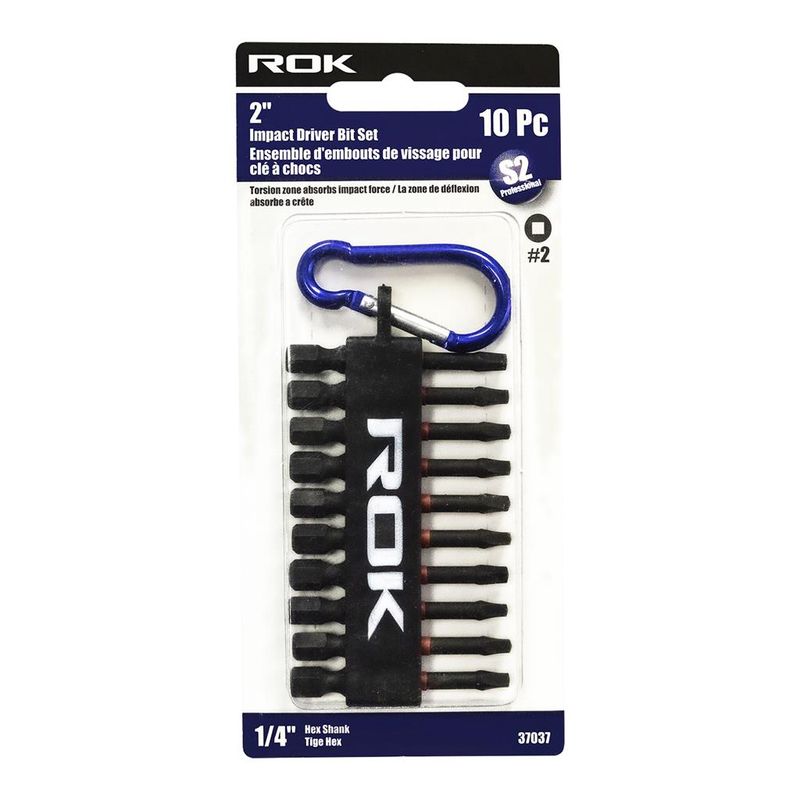 10 PC 2&quot; Impact Driver Bit Set #2 Square