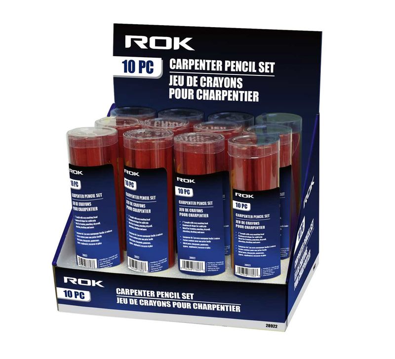 10 PC Carpenter Pencils Set - Red