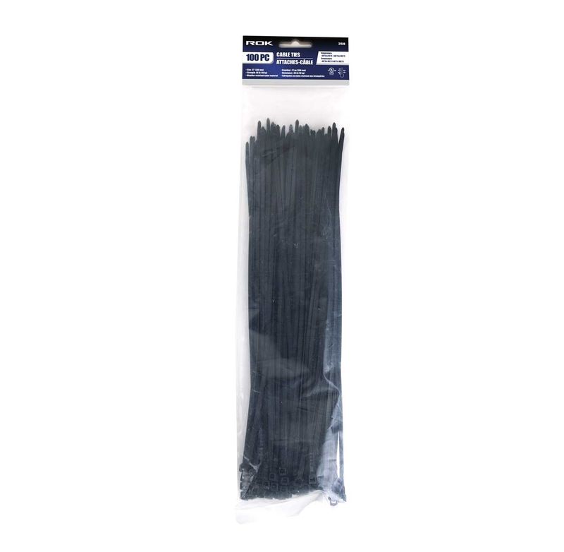 100 PC 12&quot; Cable Ties- Black