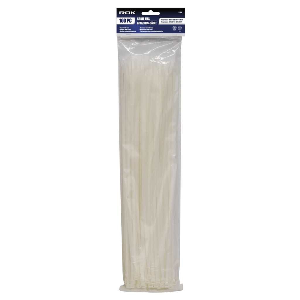100 PC 16&quot; Cable Ties- Clear