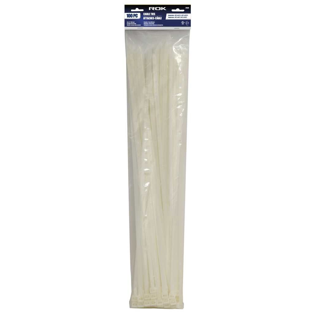 100 PC 24&quot; Cable Ties- Clear
