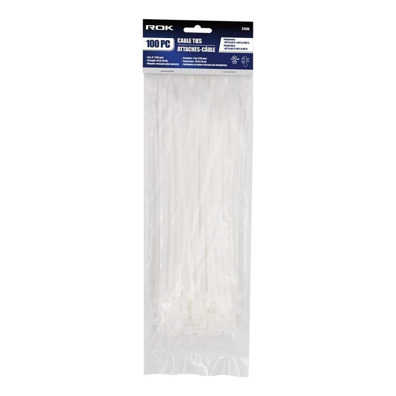 100 PC 8&quot; Cable Ties- Clear