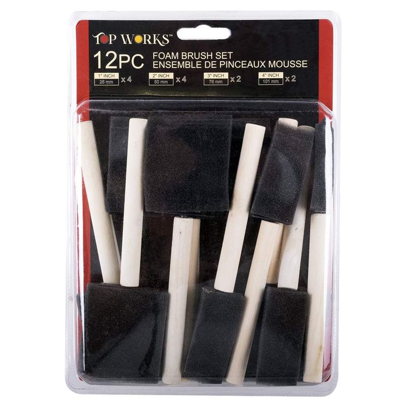 12 PC Foam Brush Set