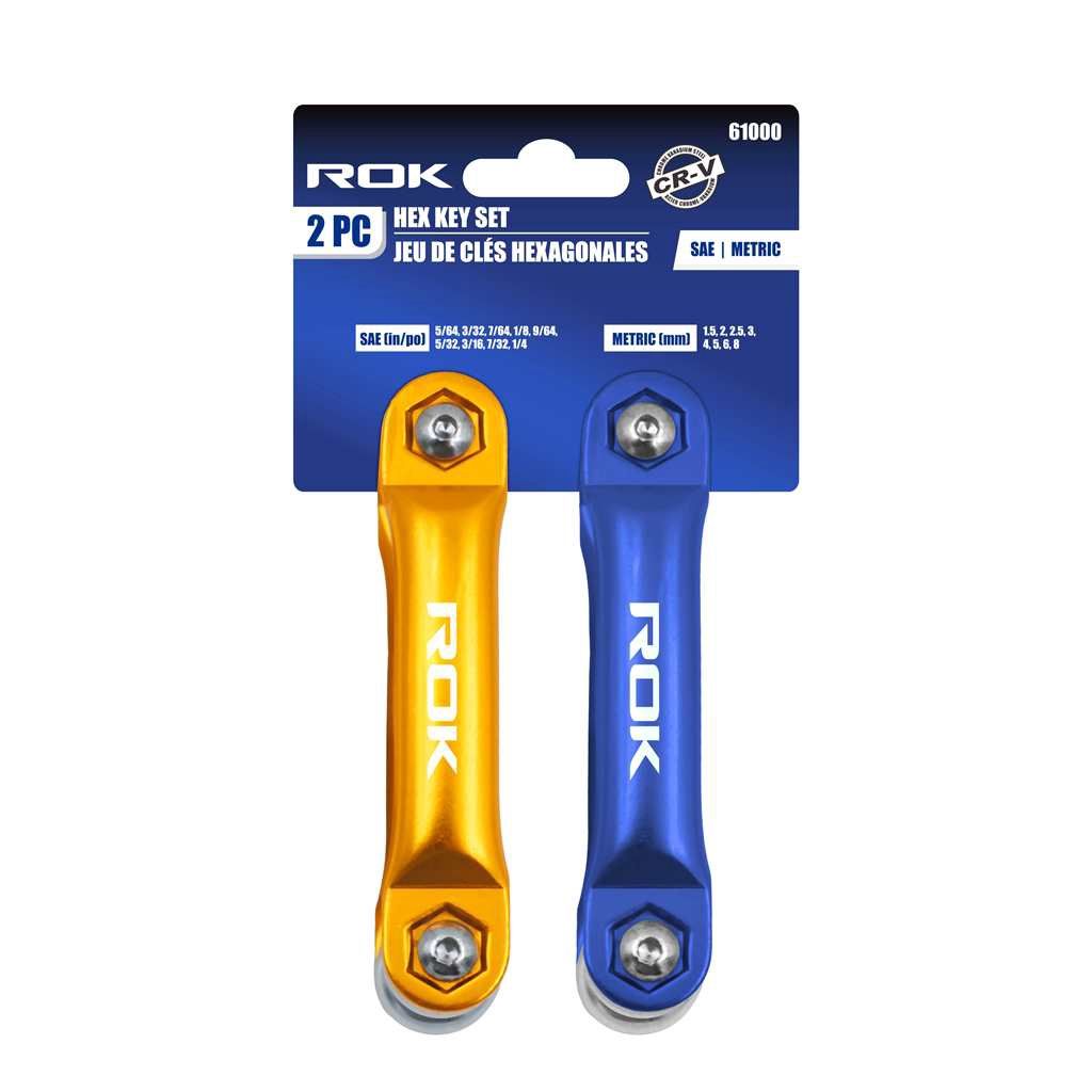 2 PC Folding Aluminum Hex Key Sets