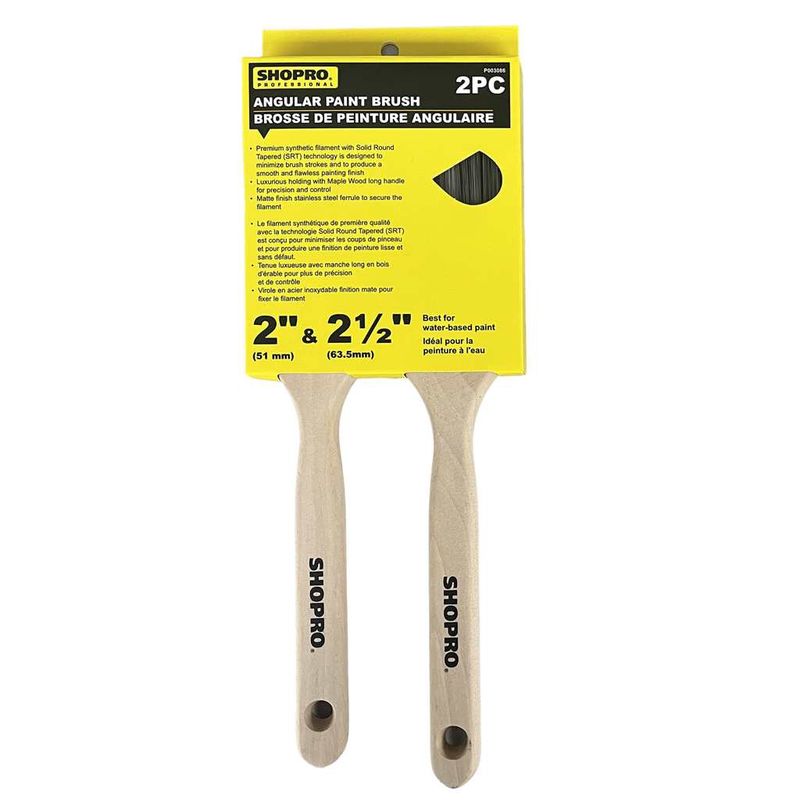 2 PC 2&quot; &amp; 2-1/2&quot; Angular Paint Brush