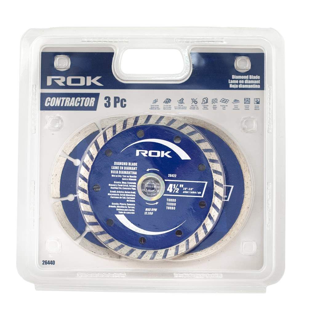 3 PC 4-1/2&quot; Diamond Blade Set