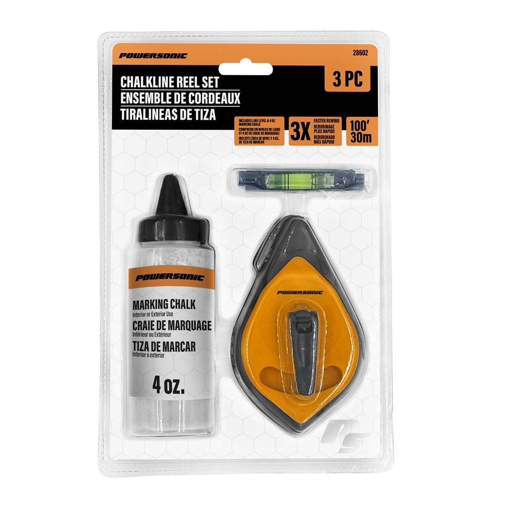 3 PC Chalk line Reel Set