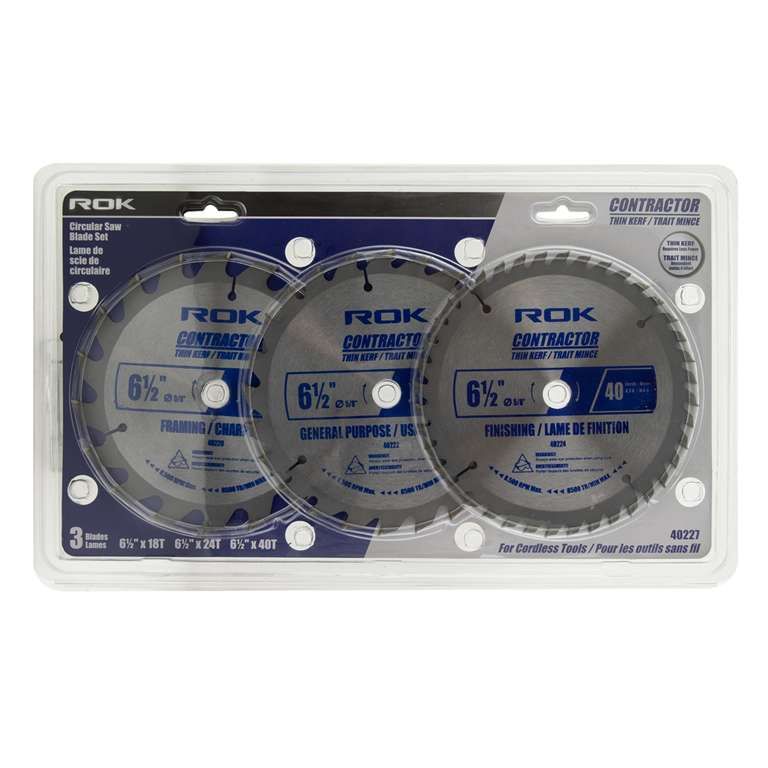 3 PC 6-1/2&quot; Saw Blade Set