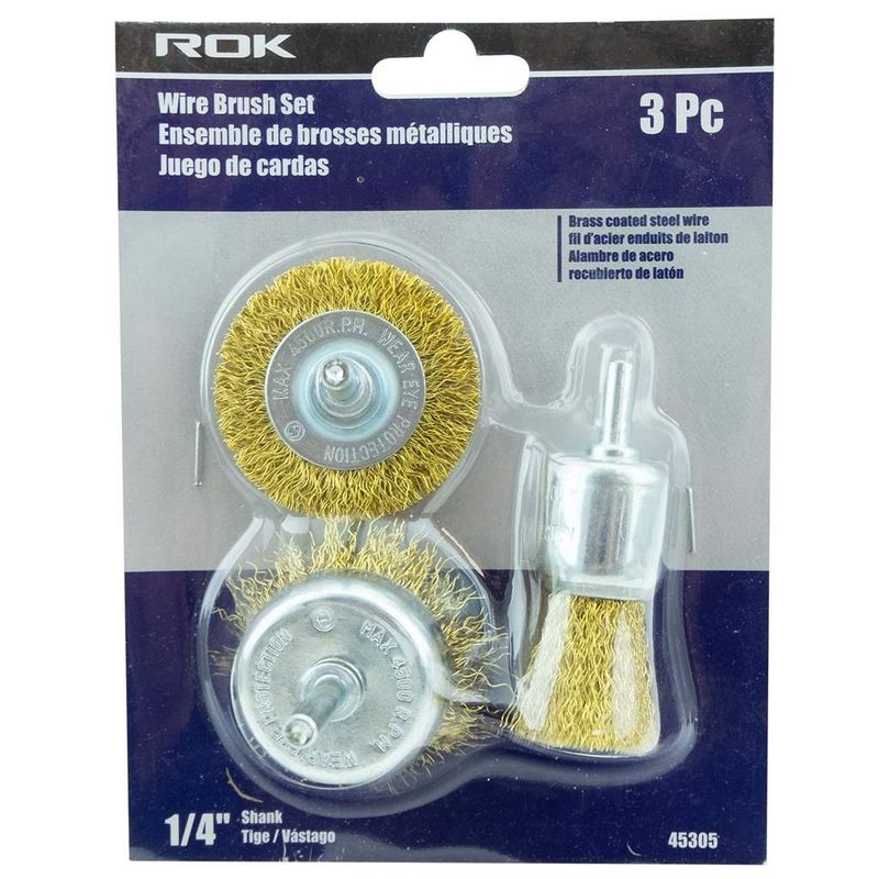 3 PC Brass Wire Cup Brush Set