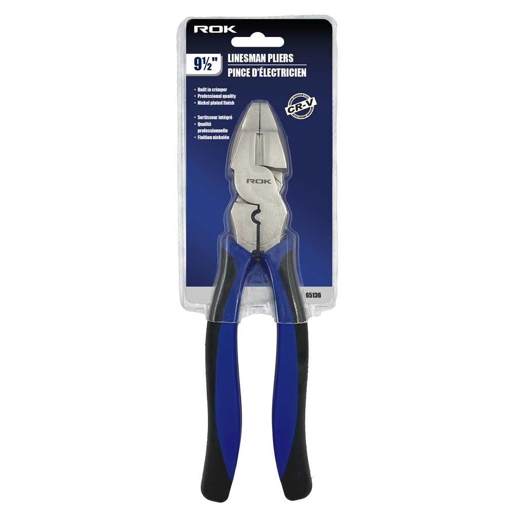 3 PC Plier Set, 8&quot; Long Nose, 7.5&quot; Cutting, 8&quot; Linesmen