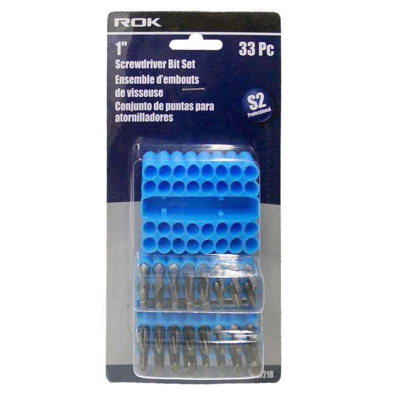33 PC 1&quot; S2 Screwdriver Bit Set