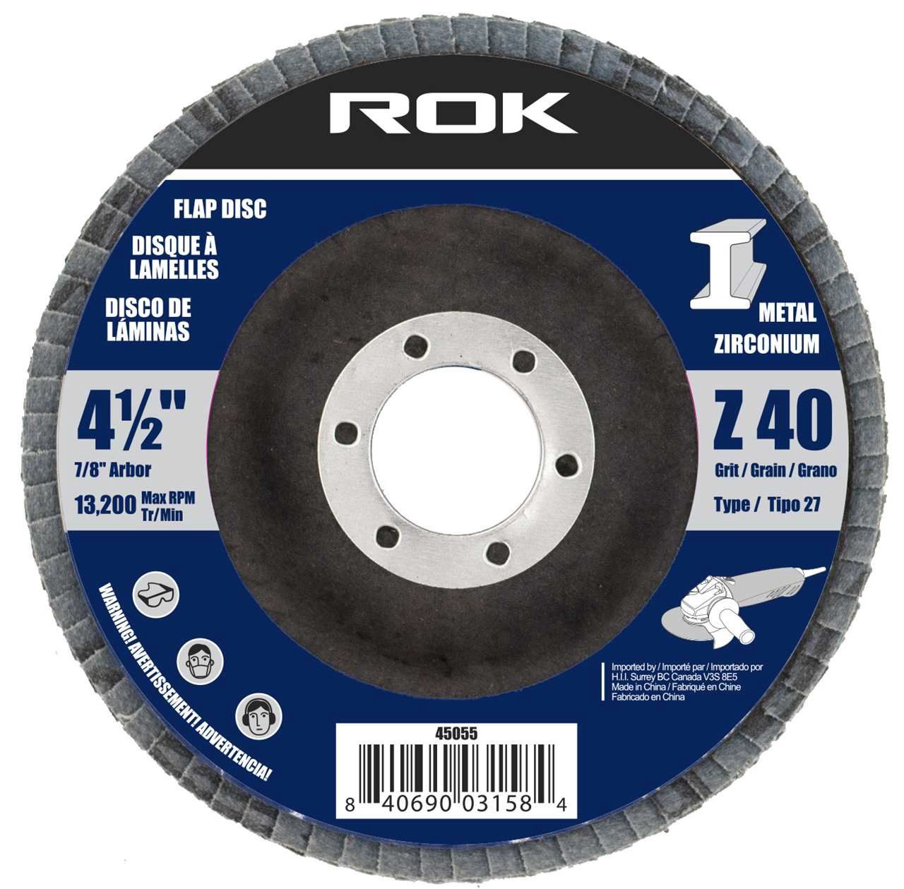 4-1/2&quot; Zirconium Flap Disc 40 Grit