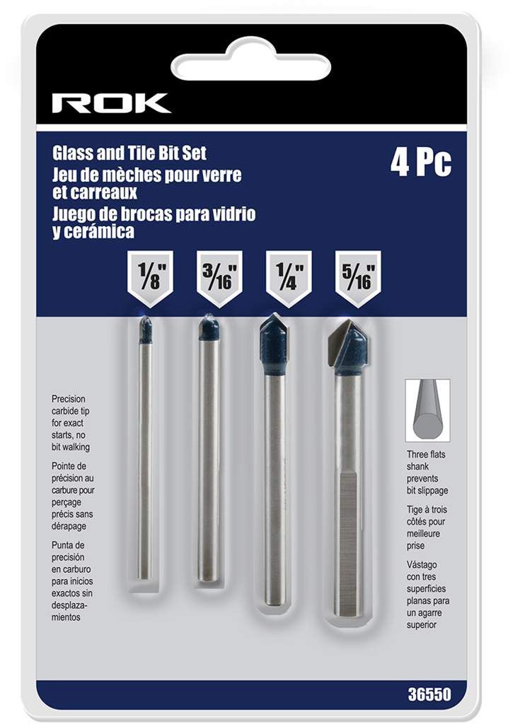 4 PC Glass And Tile Bit Set