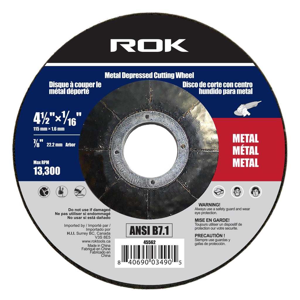 4-1/2&quot; x 1/16&quot; Metal Cut-off Wheel - Depressed