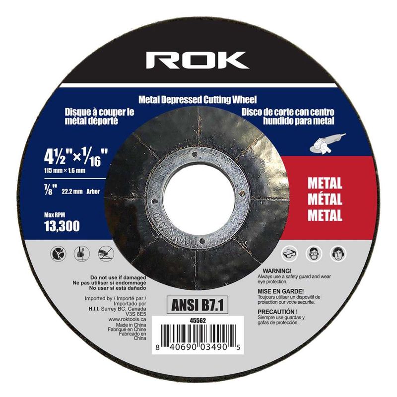 4-1/2&quot; x 1/16&quot; Metal Cut-off Wheel - Depressed