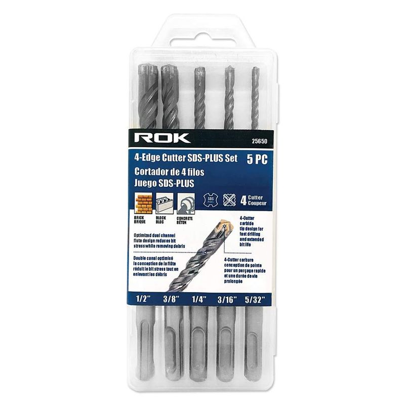 5 PC 4-Edge Cutter SDS+ Set