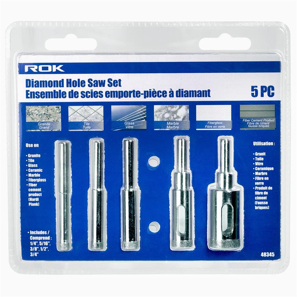 5 PC Diamond Hole Saw Set