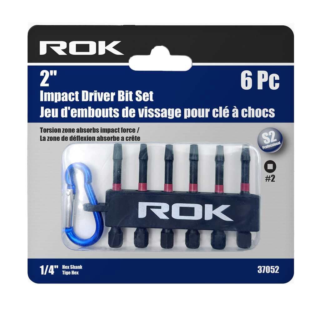 6 PC 2&quot; Impact Driver Bit Set #2 Square