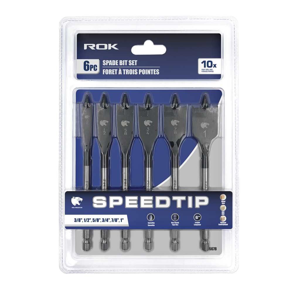 6 PC Spade Bit Set 6&quot; with Speedtip