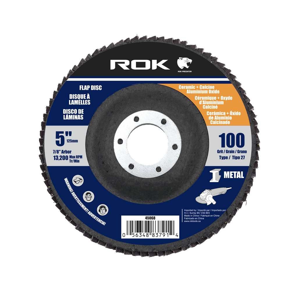 5&quot; 125mm Flap Disc100 Grit Ceramic + Calcine Aluminium Oxide