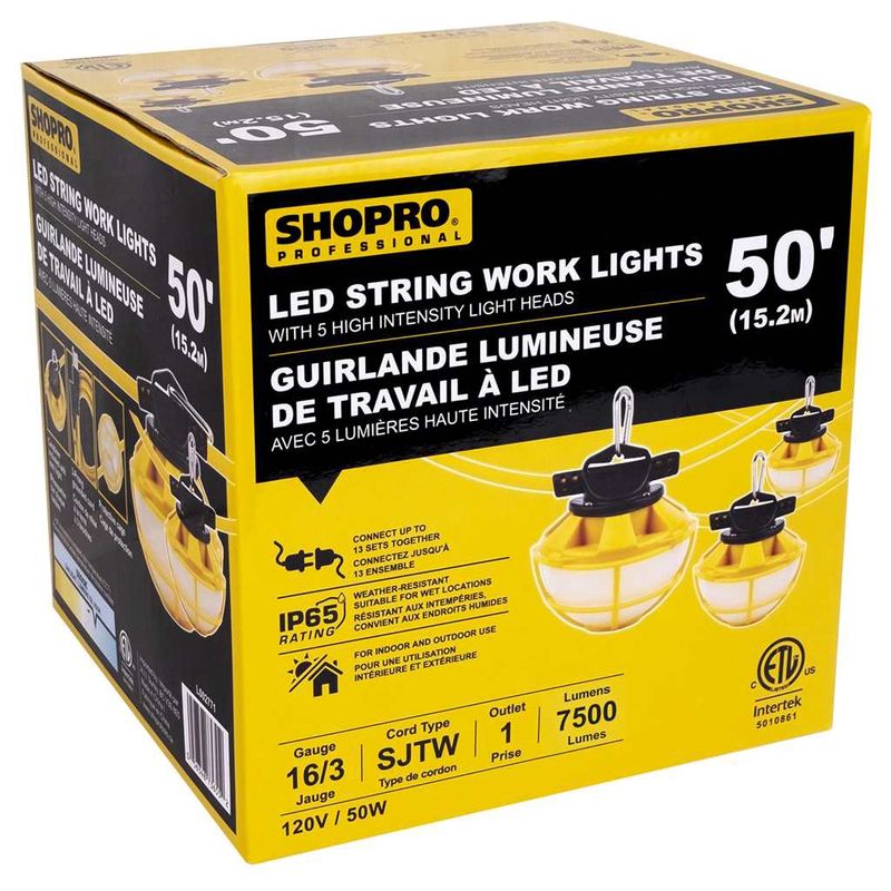 50&#39; LED String Work Light-60W/7,500LM