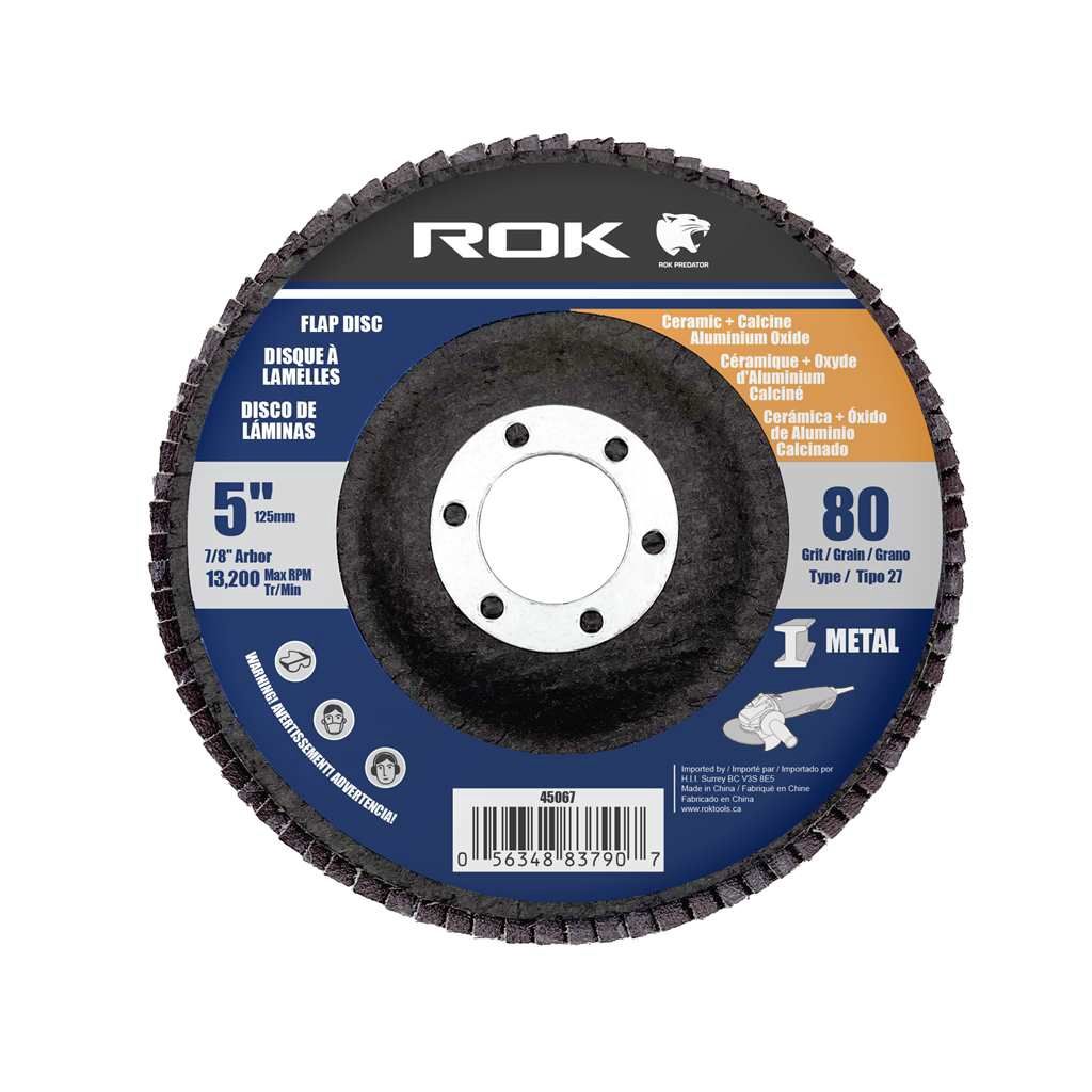 5&quot; 125mm Flap Disc 80 Grit Ceramic + Calcine Aluminium Oxide