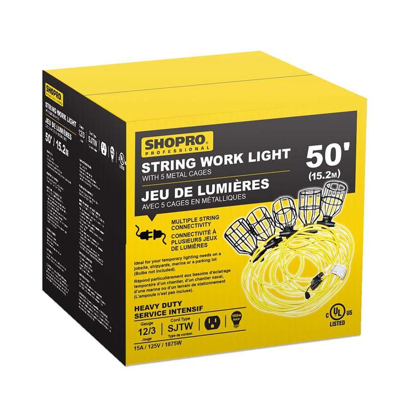 50&#39; Light String- Metal Cage