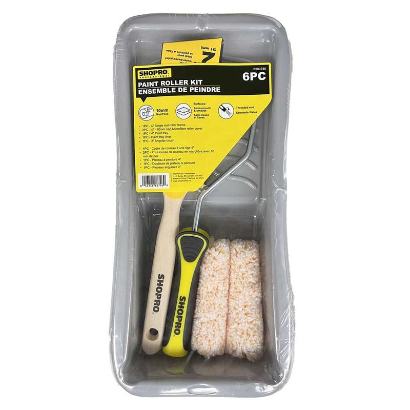 6 PC 4&quot; Paint Roller Kit
