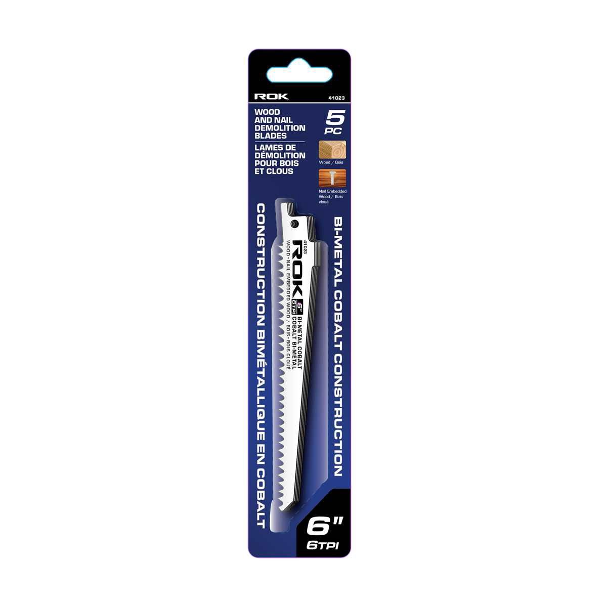 6&quot; 5  Wood and Nail Demolition Reciprocating Blades