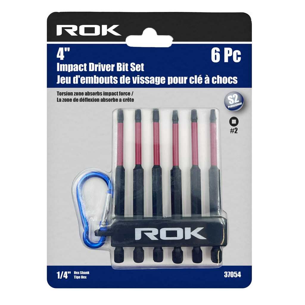 6 PC 4&quot; Impact Driver Bit Set #2 Square