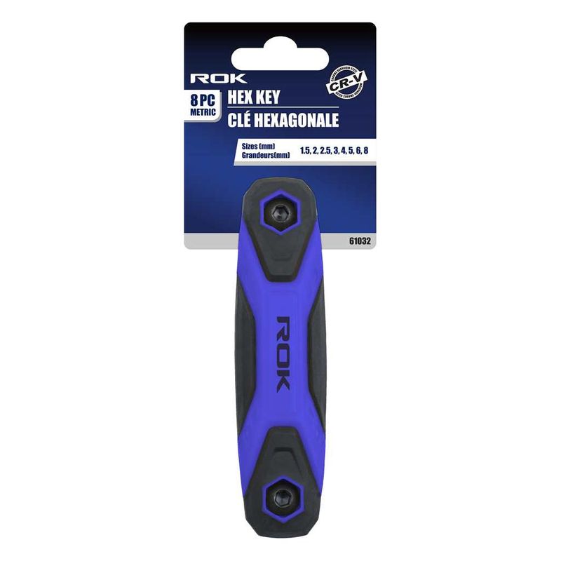 8 PC Folding Metric Hex Key Set