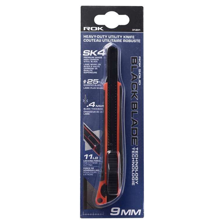 9 mm ROK BLACK BLADE HD Utility Knife
