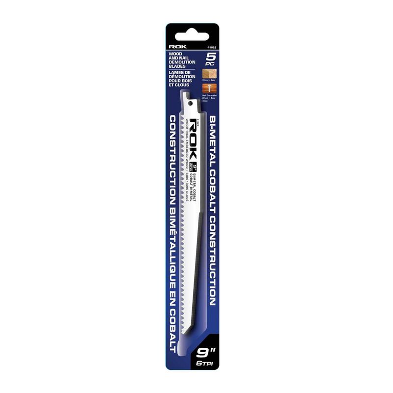 9&quot; 5  Wood and Nail Demolition Reciprocating Blades