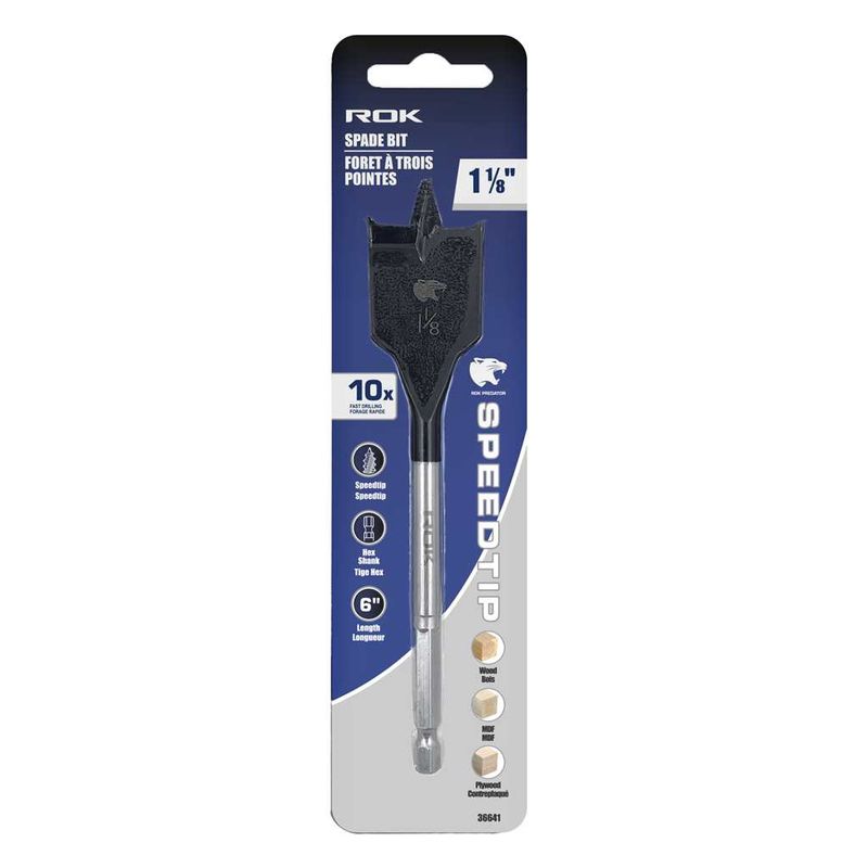 Spade Bit 1-1/8&quot; X 6&quot; with Speedtip