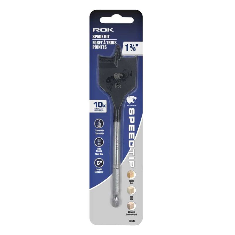 Spade Bit 1-3/8&quot; X 6&quot; with Speedtip