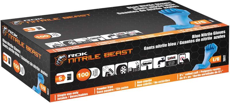 Nitrile Gloves 5 Mil Blue 100  Lrg