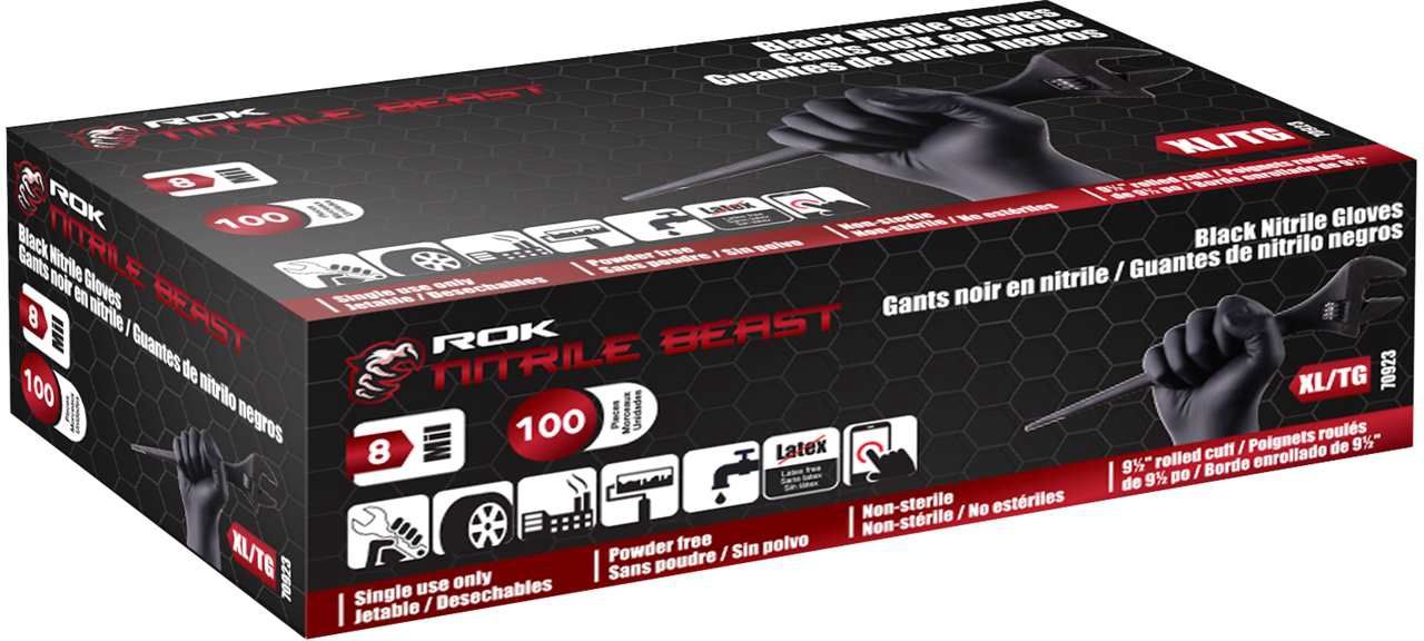 Nitrile Gloves 8 Mil Black 100  Xl