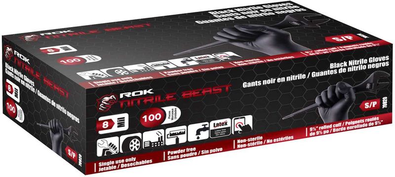 Nitrile Gloves 8 Mil Black 100  Sm