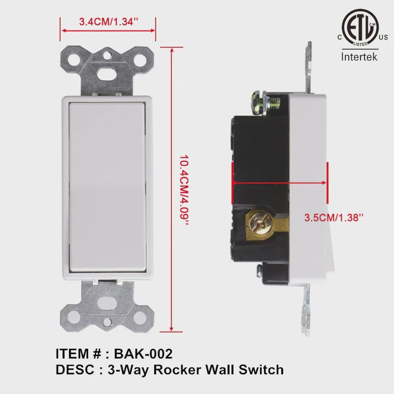 GP Light Switch – 3-Way 15A Decorative