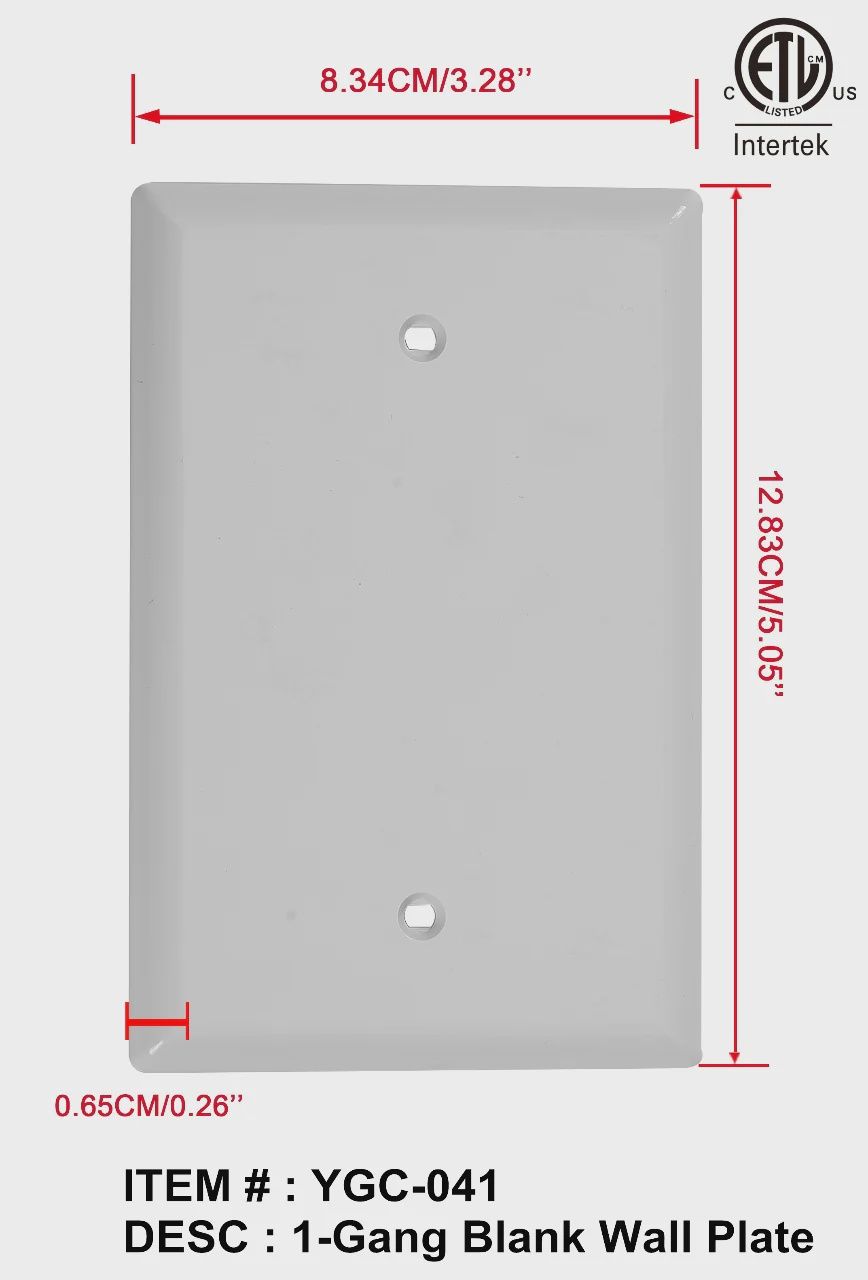 Blank Wall Plate – 1-Gang White (SCC-C)
