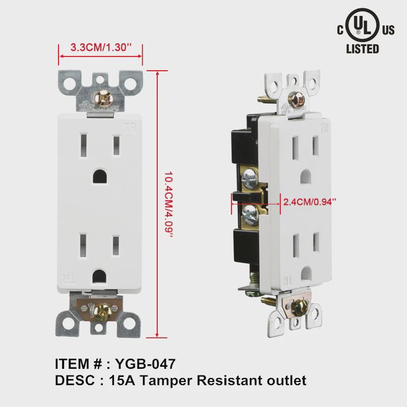 Power Outlet – 15A TR 120V Plug Receptacle