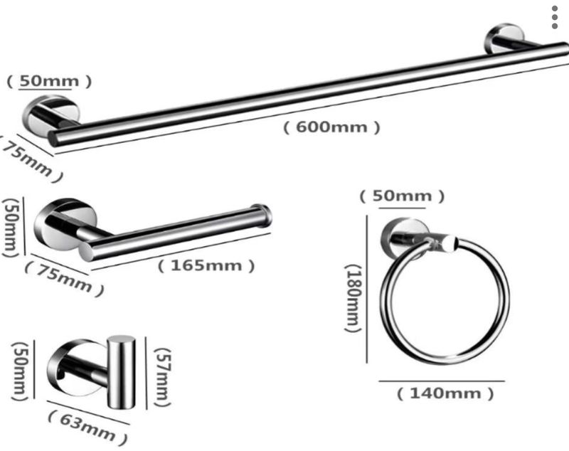 Bathroom Hardware Set – Round Chrome (4 Pc)